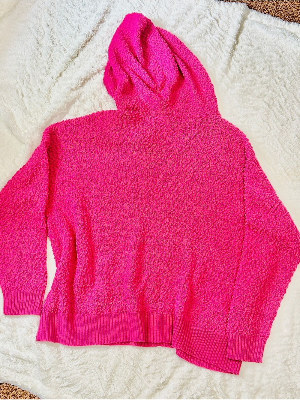Maurices Women's Hooded Crewneck Sweater in Hot Pink